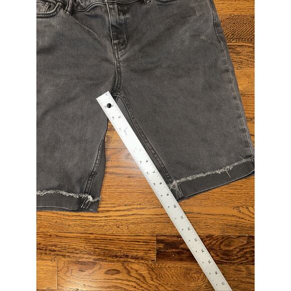 All Saints Bike Shorts Grey Black 31 Slim Fit Short Distressed Cuffed - Picture 8 of 12